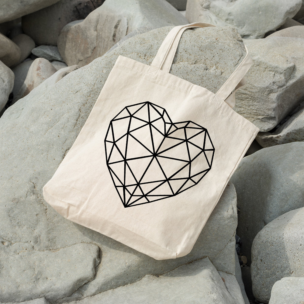 Geometric heart | 100% Cotton tote bag - Adnil Creations
