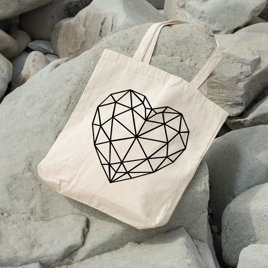 Geometric heart | 100% Cotton tote bag - Adnil Creations