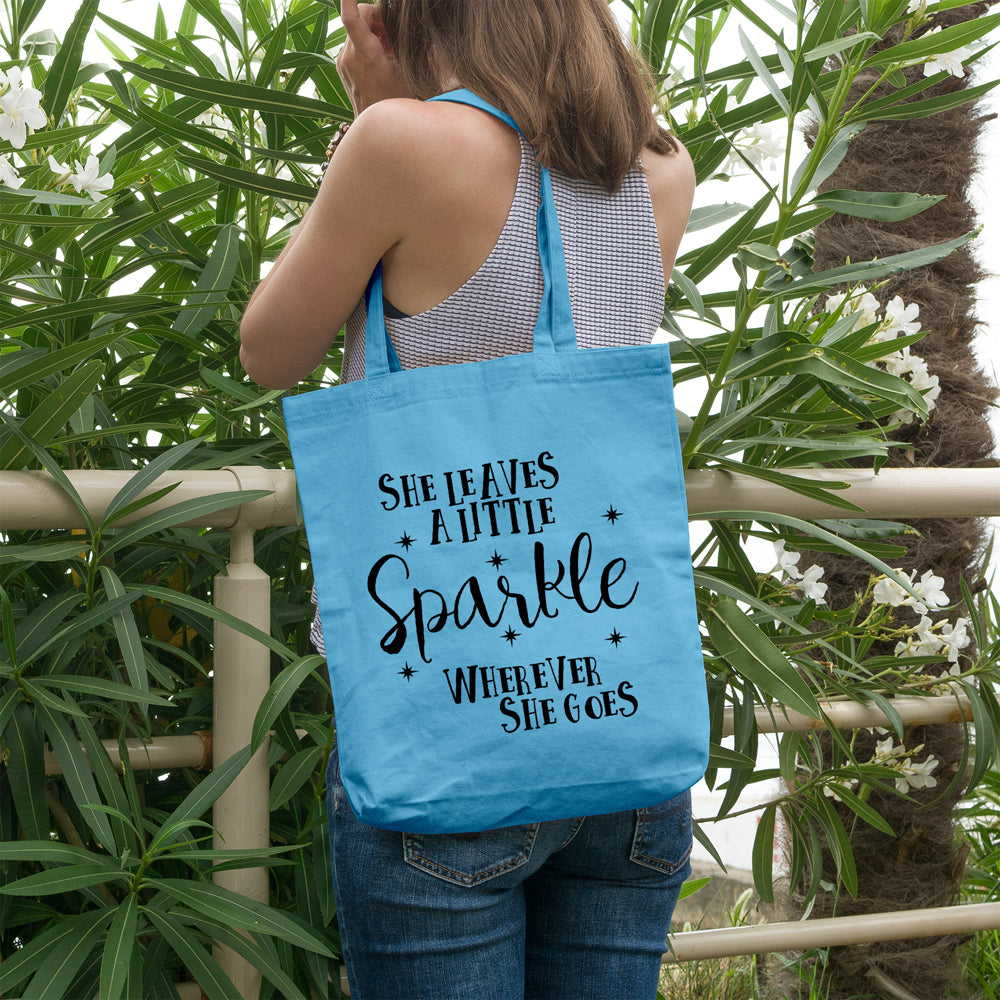 She leaves a little sparkle wherever she goes | 100% Cotton tote bag - Adnil Creations