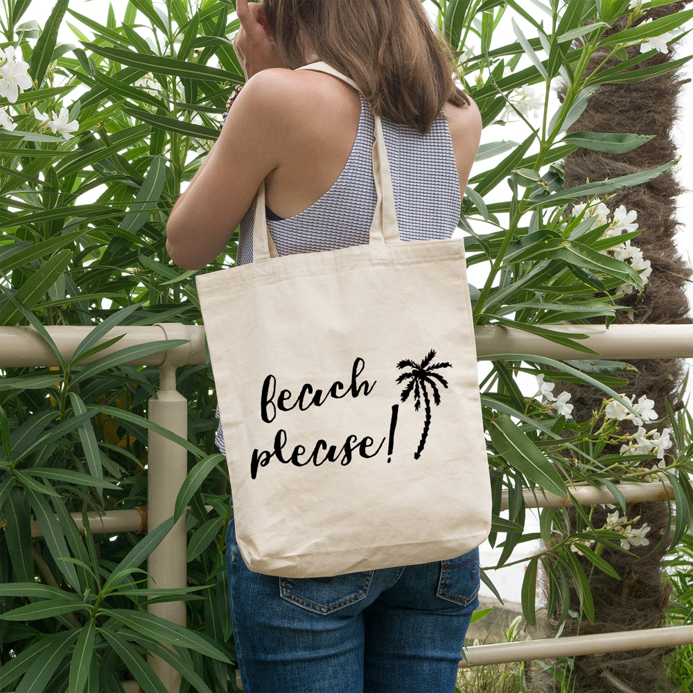 Beach please | 100% Cotton tote bag - Adnil Creations