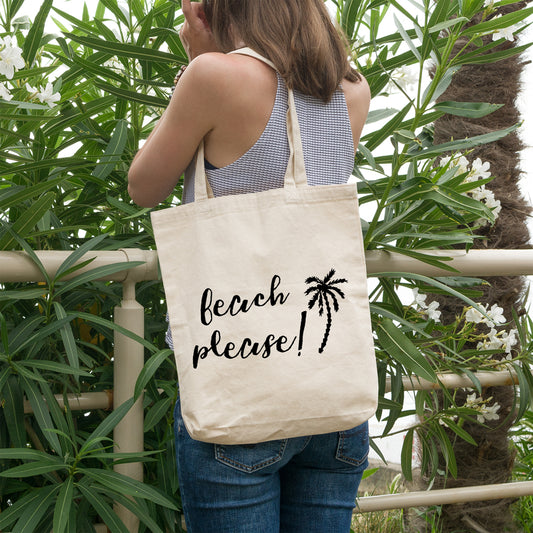 Beach please | 100% Cotton tote bag - Adnil Creations