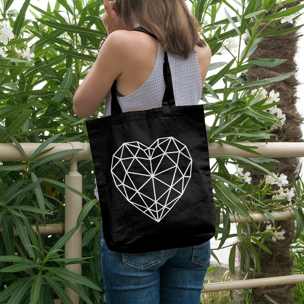 Geometric heart | 100% Cotton tote bag - Adnil Creations