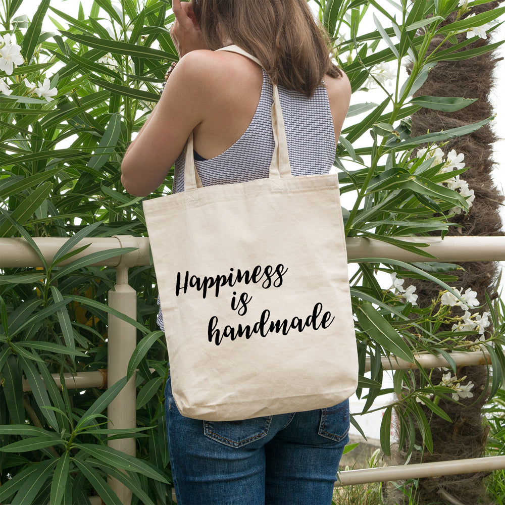 Happiness is handmade | 100% Cotton tote bag - Adnil Creations