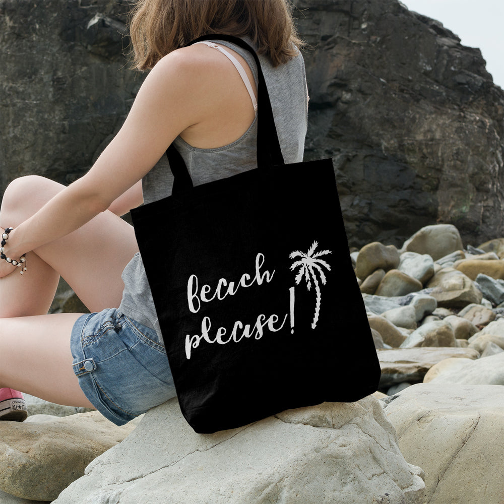 Beach please | 100% Cotton tote bag - Adnil Creations