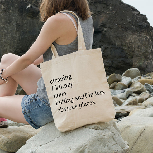 Definition of cleaning | 100% Cotton tote bag - Adnil Creations