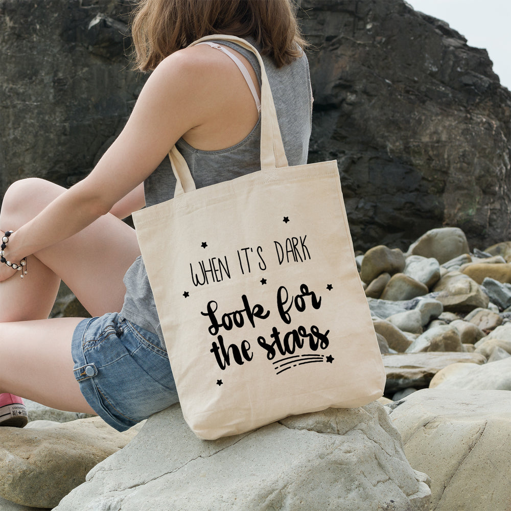 When it's dark look for the stars | 100% Cotton tote bag - Adnil Creations