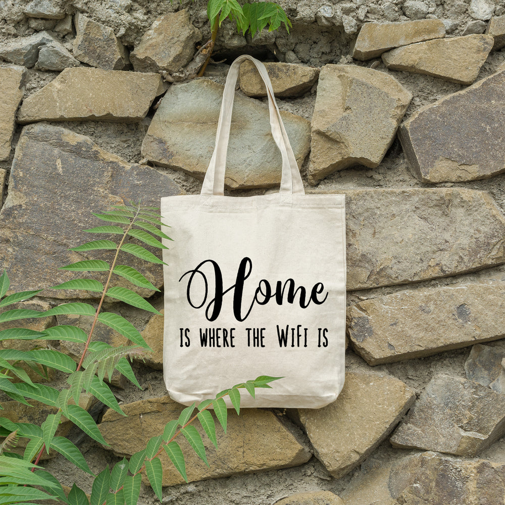 Home is where the WiFi is | 100% Cotton tote bag - Adnil Creations
