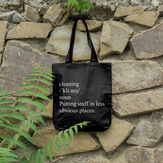 Definition of cleaning | 100% Cotton tote bag - Adnil Creations