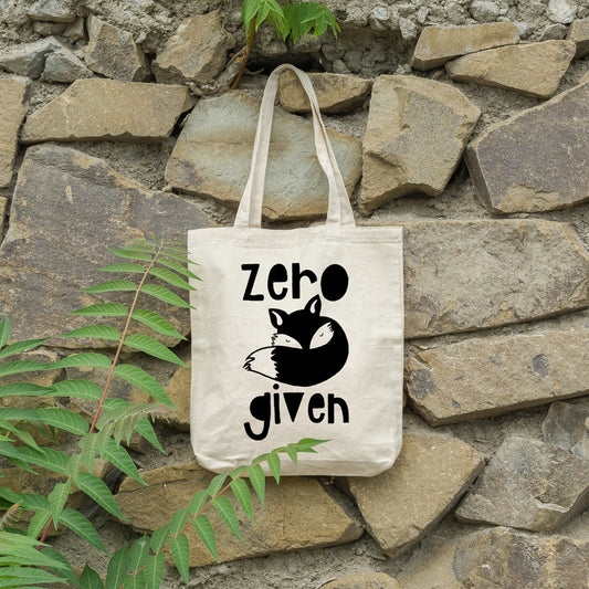 Zero fox given | 100% Cotton tote bag - Adnil Creations