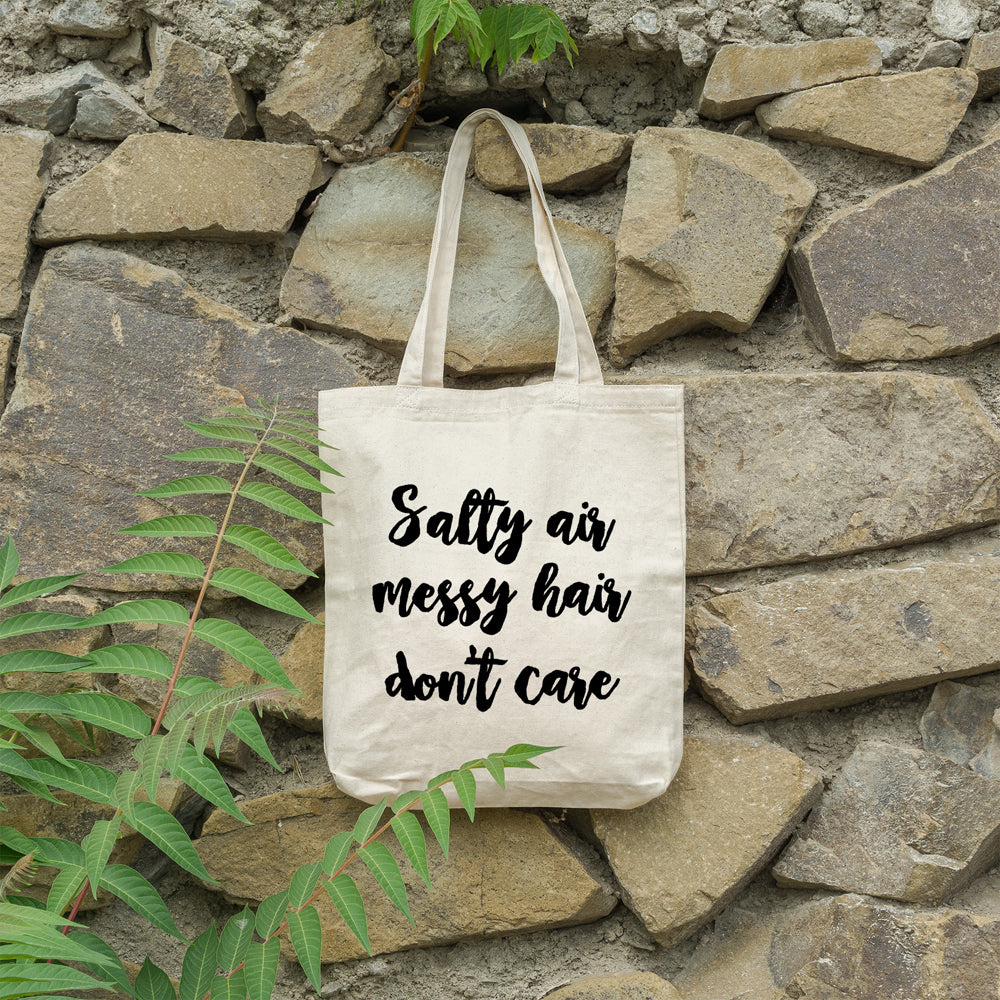 Salty air messy hair don't care | 100% Cotton tote bag - Adnil Creations
