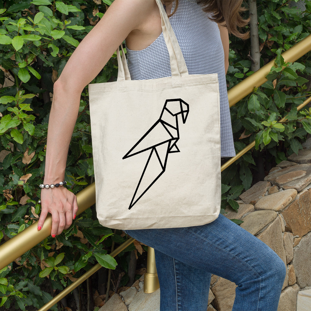 Geometric parrot | 100% Cotton tote bag - Adnil Creations