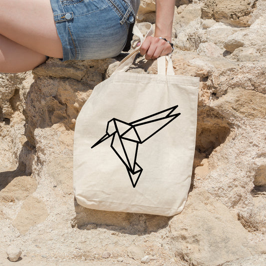 Geometric hummingbird | 100% Cotton tote bag - Adnil Creations