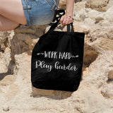 Work hard play harder | 100% Cotton tote bag - Adnil Creations