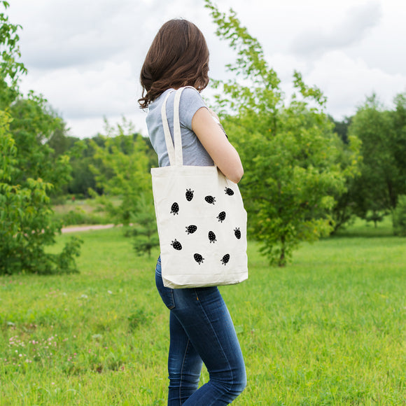 Strawberry pattern | 100% Cotton tote bag - Adnil Creations