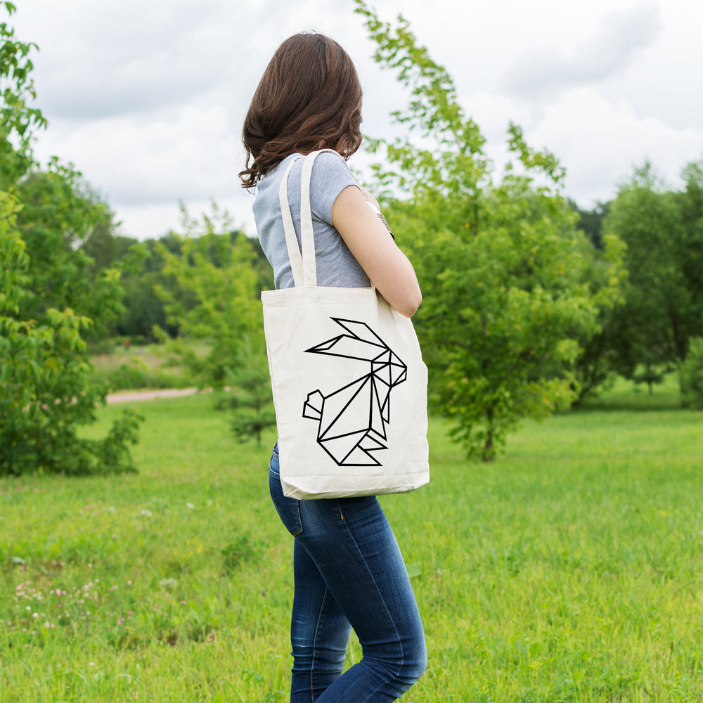 Geometric bunny rabbit | 100% Cotton tote bag - Adnil Creations