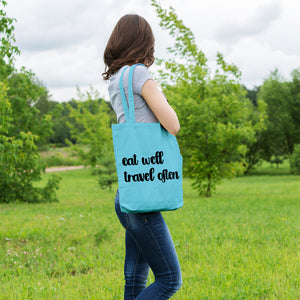 Eat well travel often | 100% Cotton tote bag - Adnil Creations