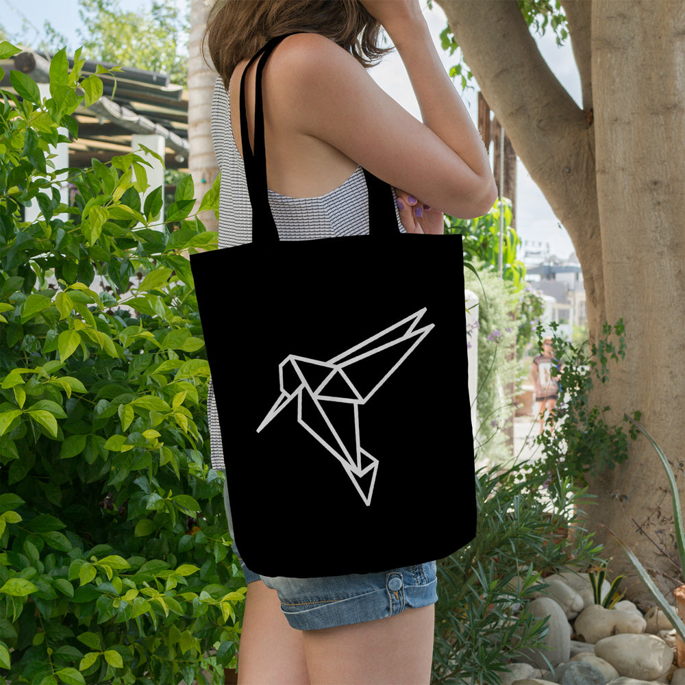 Geometric hummingbird | 100% Cotton tote bag - Adnil Creations