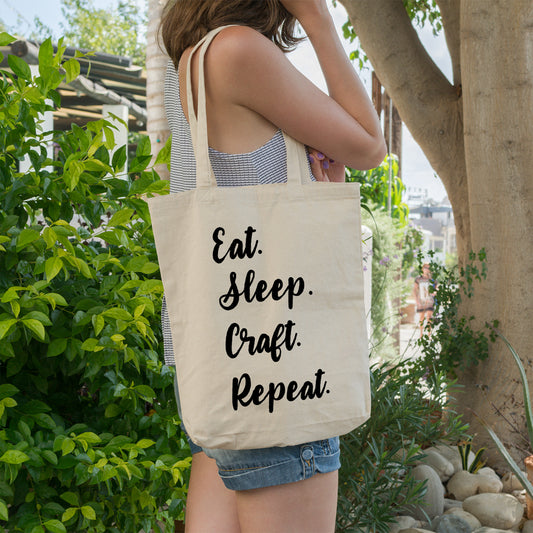 Eat. sleep. craft. repeat. | 100% Cotton tote bag - Adnil Creations