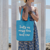 Salty air messy hair don't care | 100% Cotton tote bag - Adnil Creations