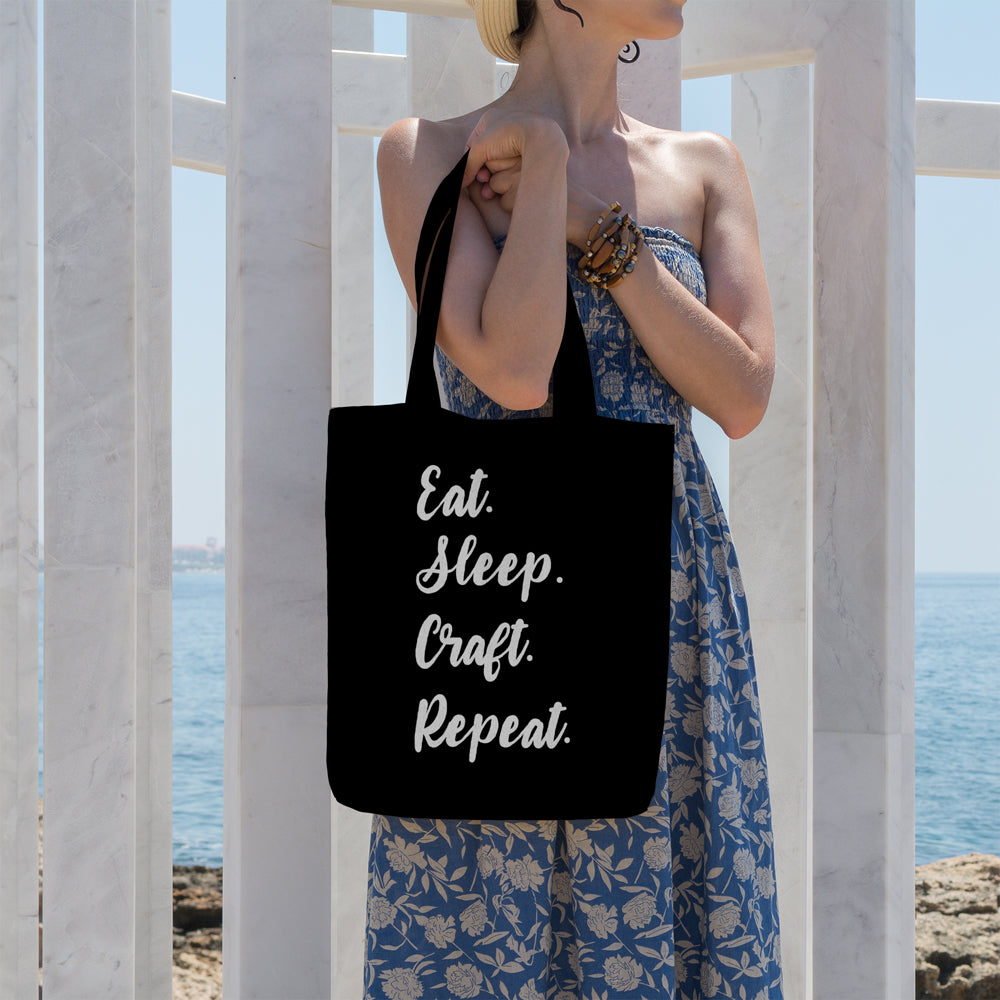 Eat. sleep. craft. repeat. | 100% Cotton tote bag - Adnil Creations
