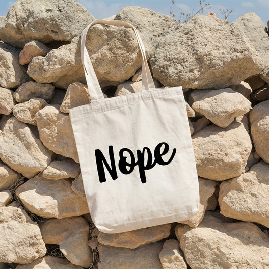 Nope | 100% Cotton tote bag - Adnil Creations