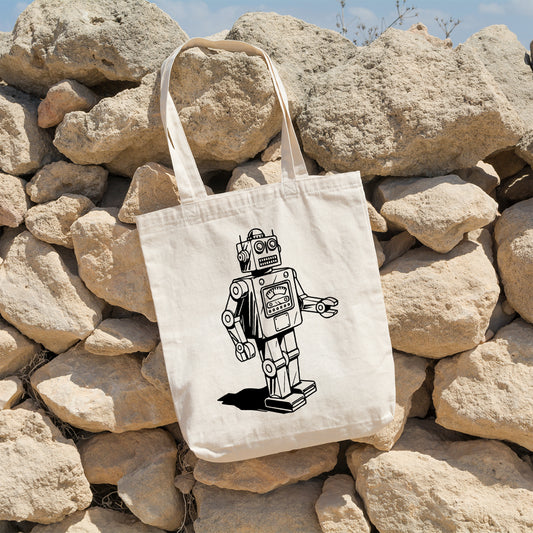 Retro 1950's robot | 100% Cotton tote bag - Adnil Creations