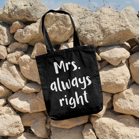 Mrs. Always right | 100% Cotton tote bag - Adnil Creations