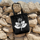 Yoga pose with lotus flower | 100% Cotton tote bag - Adnil Creations