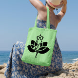 Yoga pose with lotus flower | 100% Cotton tote bag - Adnil Creations