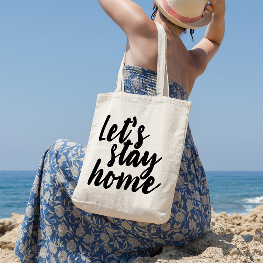 Let's stay home | 100% Cotton tote bag - Adnil Creations