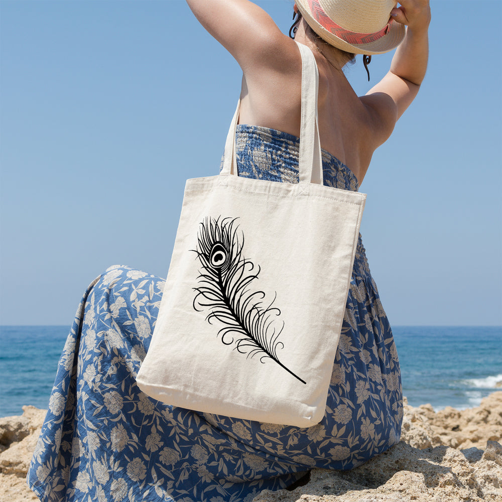 Peacock feather | 100% Cotton tote bag - Adnil Creations