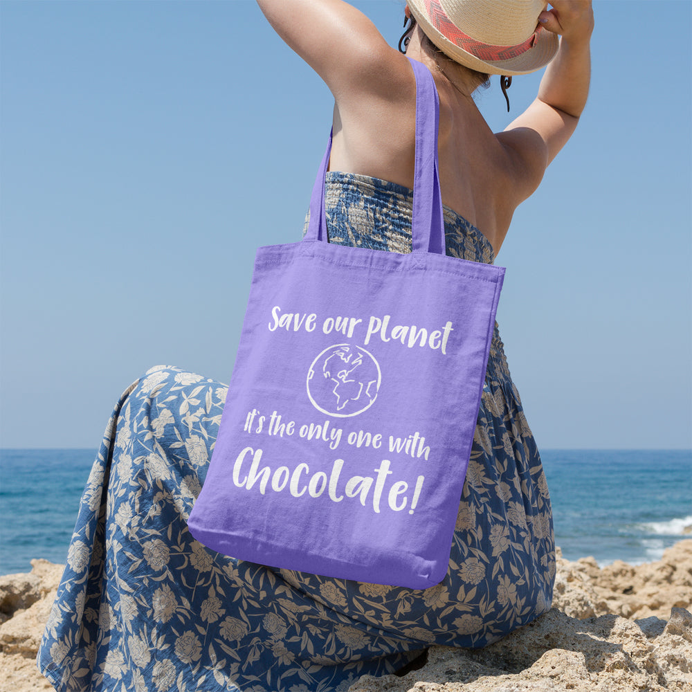 Save our planet it's the only one with chocolate | 100% Cotton tote bag - Adnil Creations