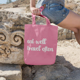 Eat well travel often | 100% Cotton tote bag - Adnil Creations