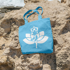 Yoga pose with lotus flower | 100% Cotton tote bag - Adnil Creations