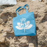 Yoga pose with lotus flower | 100% Cotton tote bag - Adnil Creations