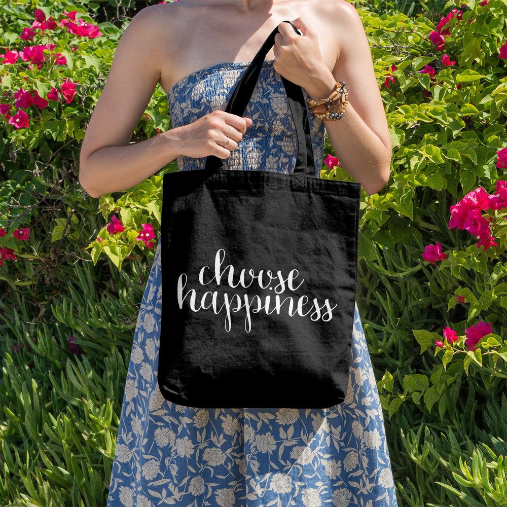 Choose happiness | 100% Cotton tote bag - Adnil Creations