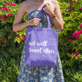 Eat well travel often | 100% Cotton tote bag - Adnil Creations
