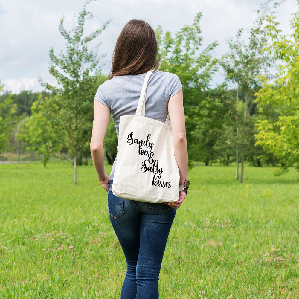 Sandy toes and salty kisses | 100% Cotton tote bag - Adnil Creations