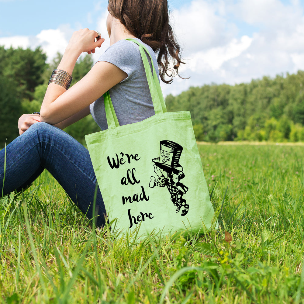 We're all mad here | 100% Cotton tote bag - Adnil Creations