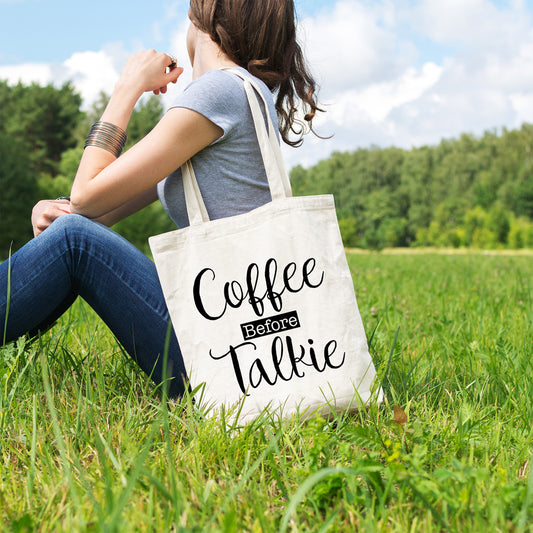 Coffee before talkie | 100% Cotton tote bag - Adnil Creations