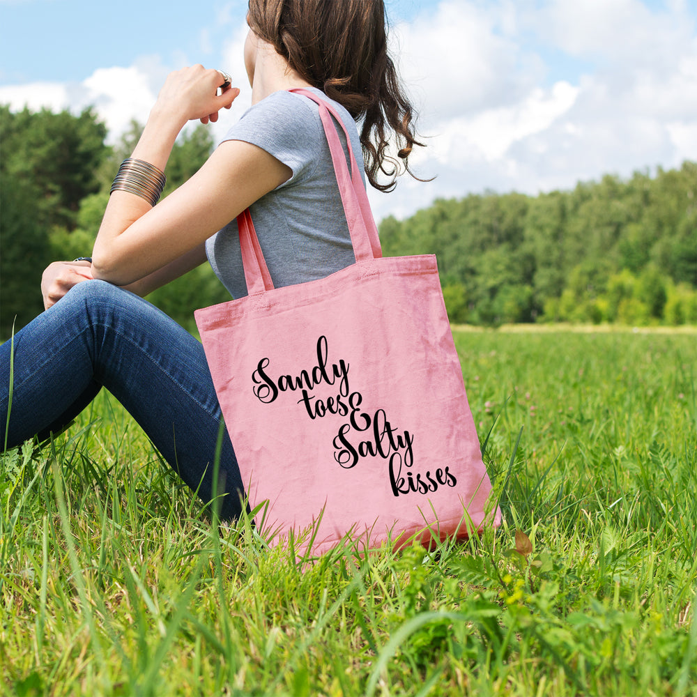 Sandy toes and salty kisses | 100% Cotton tote bag - Adnil Creations
