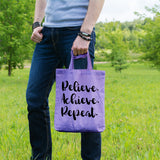 Believe achieve repeat | 100% Cotton tote bag - Adnil Creations