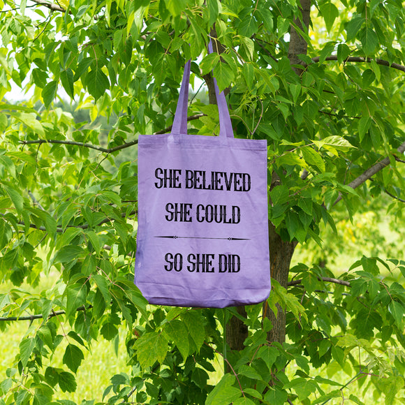 She believed she could so she did | 100% Cotton tote bag - Adnil Creations