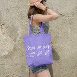 Peace love surf | 100% Cotton tote bag - Adnil Creations