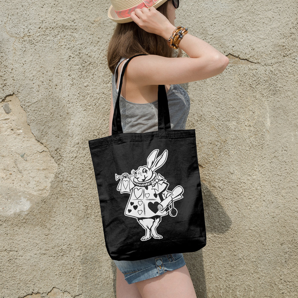 The white rabbit | 100% Cotton tote bag - Adnil Creations