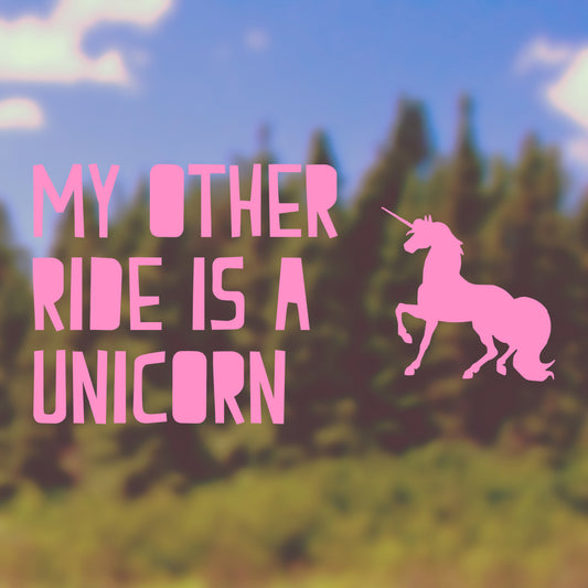 My other ride is a unicorn | Bumper sticker - Adnil Creations