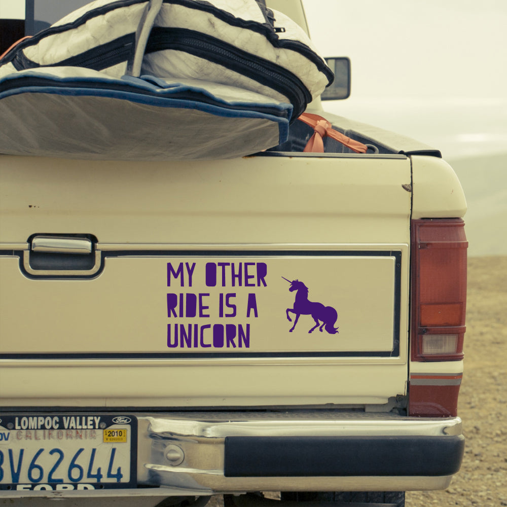 My other ride is a unicorn | Bumper sticker - Adnil Creations