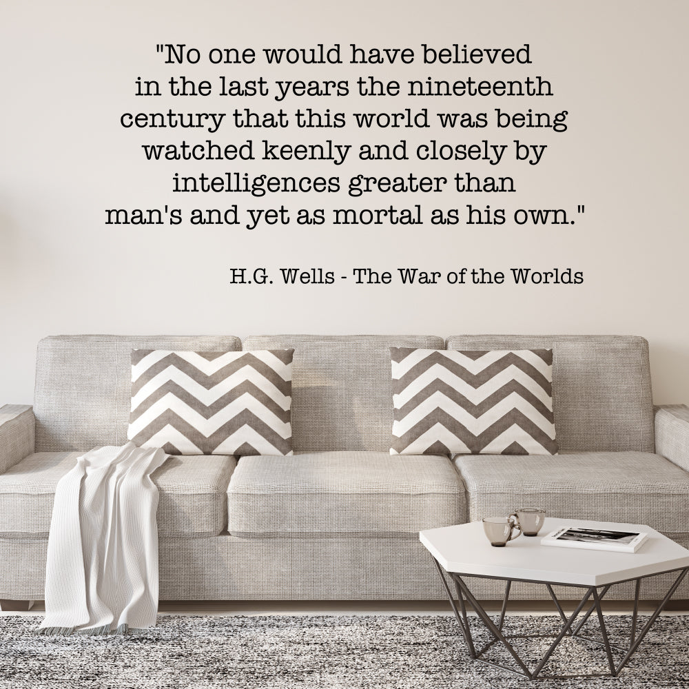 The war of the worlds | HG Wells | Wall quote - Adnil Creations