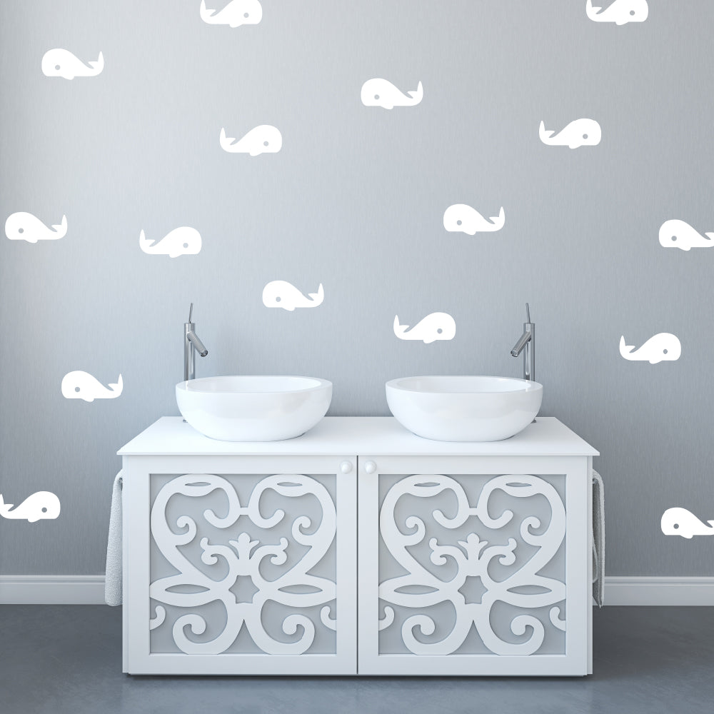 Set of 50 whales | Wall pattern - Adnil Creations