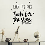 When it's dark look for the stars | Wall quote - Adnil Creations